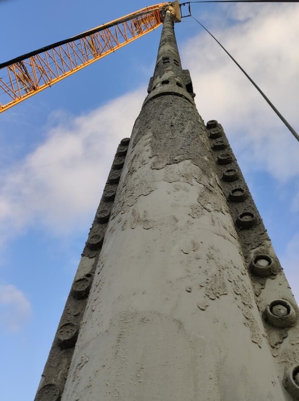 Crane Type Double Bins Bfs Vibroflotation 180kw trabalhou a profundidade 24m da pilha